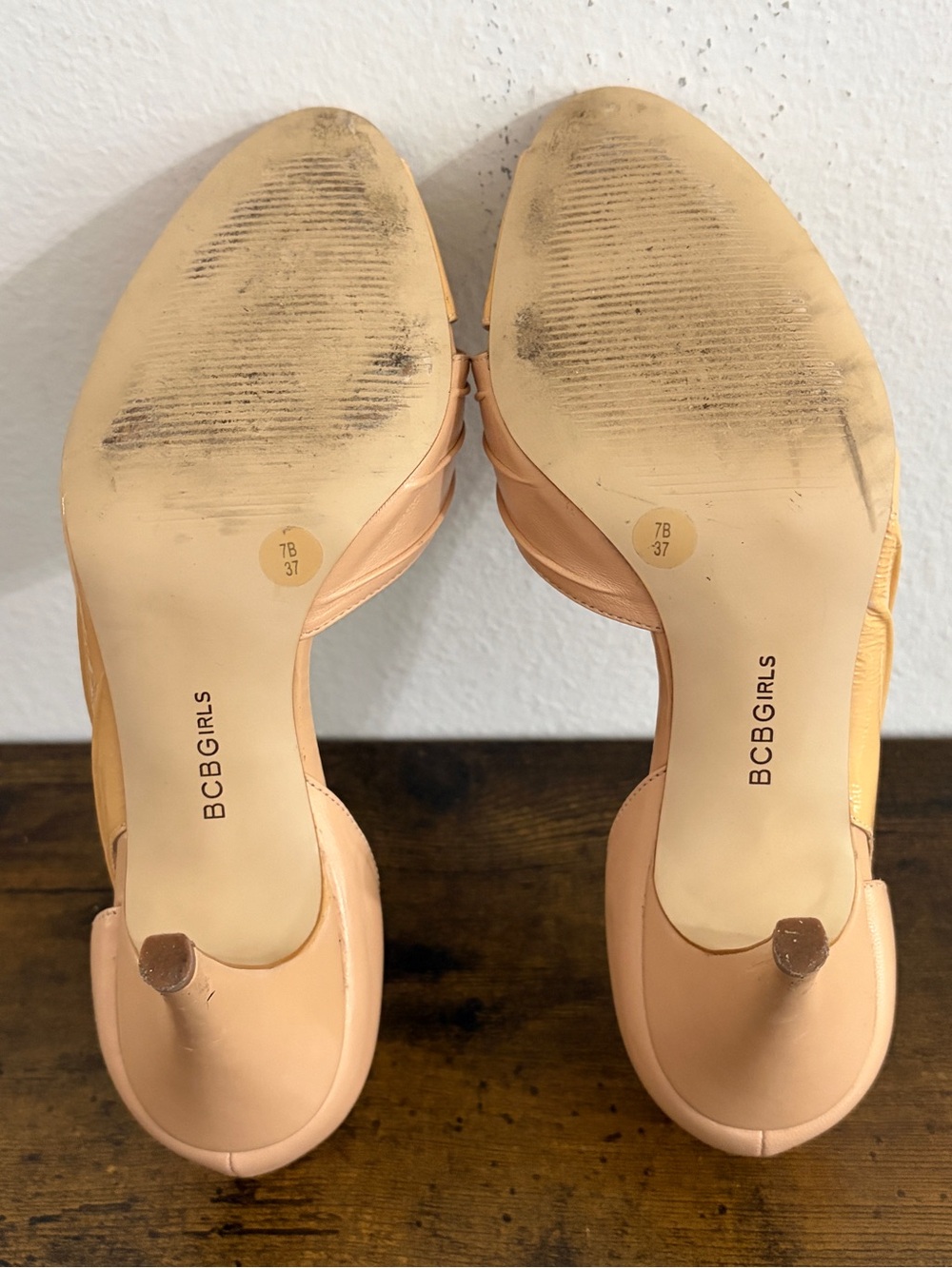BCBGirls Tan Open Toe Heels | Size 7 | 3" Heels - Picture 11 of 13